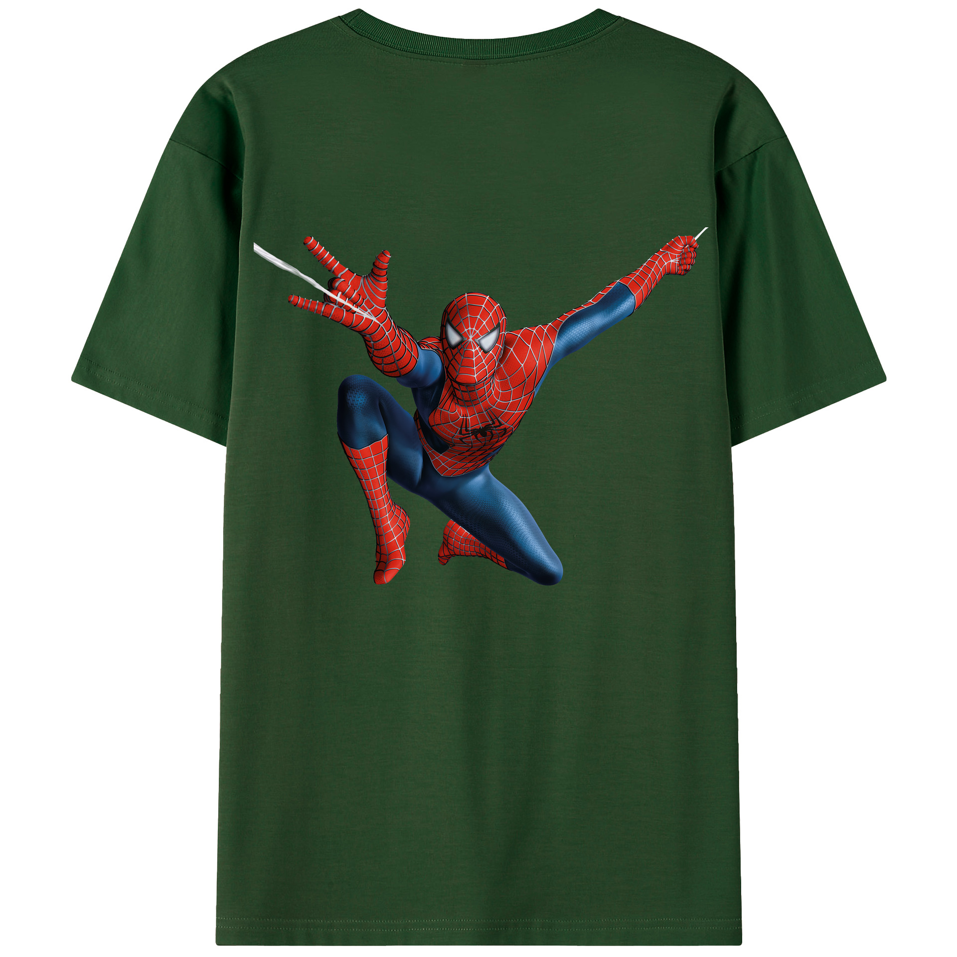 （画像用） Spider Man スパイダーマン 綿100％半袖Tシャツ（背面プリント）